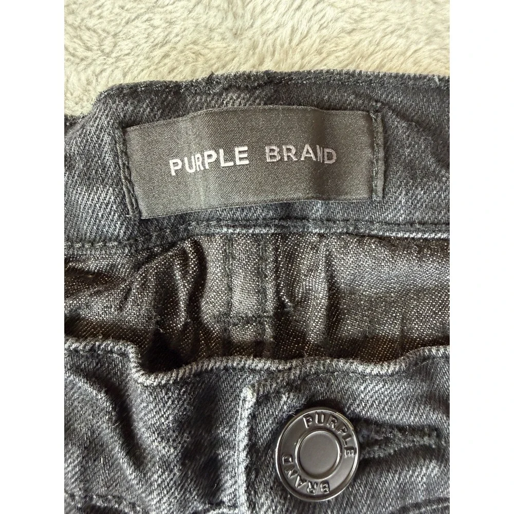 Purple Brand P001 Black Wash Slim Fit Jeans Low Rise Men's Size 33 Fits (32x33)